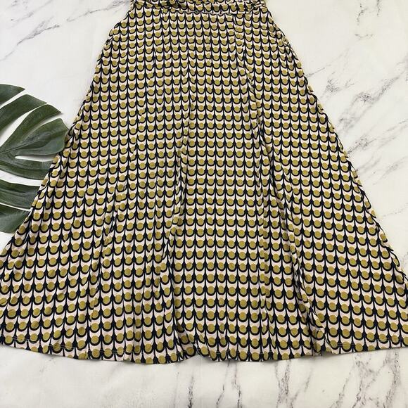 Boden Lily Jersey Knit Maxi Dress Size 4 Petite Yellow Blue Geometric Pockets - Picture 4 of 11